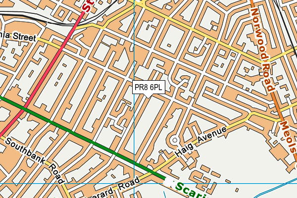 PR8 6PL map - OS VectorMap District (Ordnance Survey)