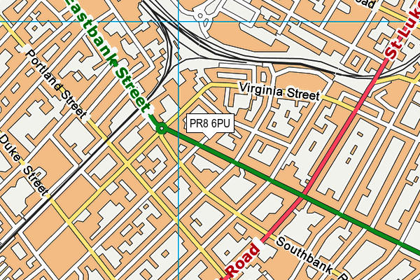 PR8 6PU map - OS VectorMap District (Ordnance Survey)