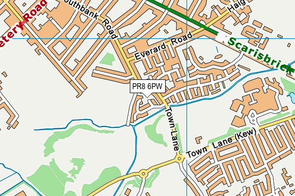 PR8 6PW map - OS VectorMap District (Ordnance Survey)