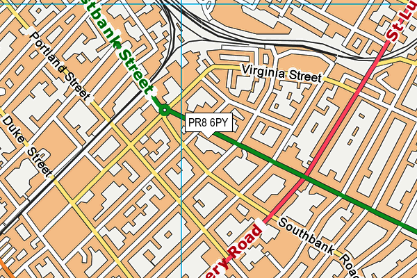 PR8 6PY map - OS VectorMap District (Ordnance Survey)