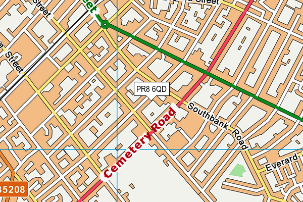 PR8 6QD map - OS VectorMap District (Ordnance Survey)