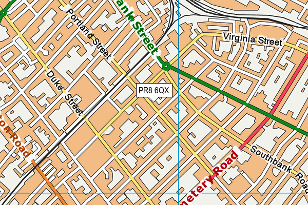 PR8 6QX map - OS VectorMap District (Ordnance Survey)