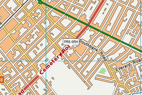 PR8 6RH map - OS VectorMap District (Ordnance Survey)