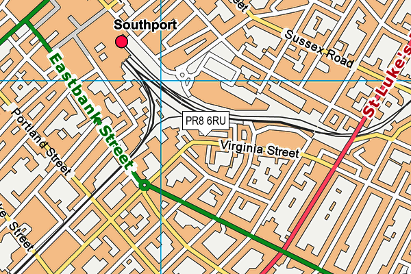 PR8 6RU map - OS VectorMap District (Ordnance Survey)