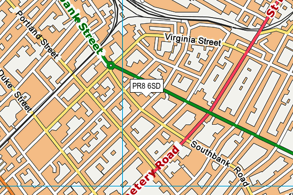 PR8 6SD map - OS VectorMap District (Ordnance Survey)