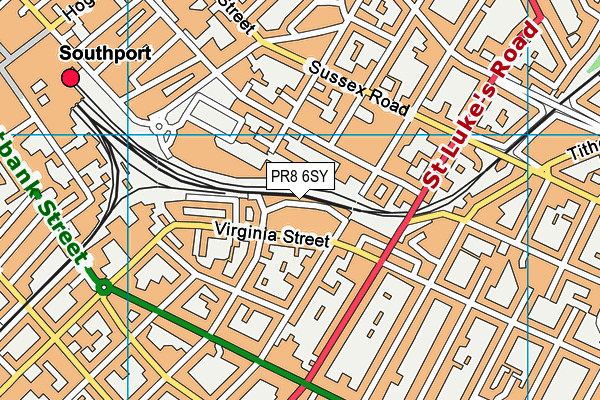 PR8 6SY map - OS VectorMap District (Ordnance Survey)