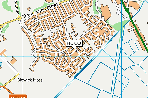 PR8 6XB map - OS VectorMap District (Ordnance Survey)