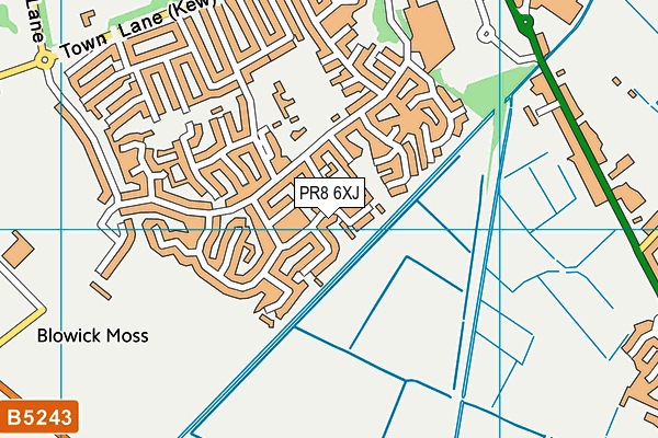 PR8 6XJ map - OS VectorMap District (Ordnance Survey)