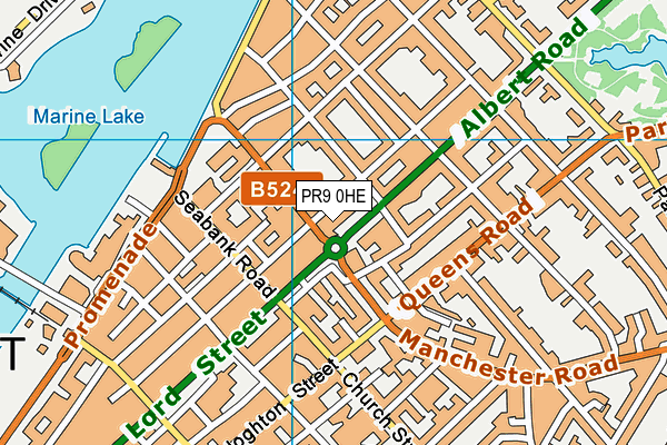 PR9 0HE map - OS VectorMap District (Ordnance Survey)