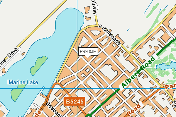 PR9 0JE map - OS VectorMap District (Ordnance Survey)