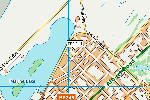 PR9 0JH map - OS VectorMap District (Ordnance Survey)