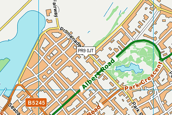 PR9 0JT map - OS VectorMap District (Ordnance Survey)