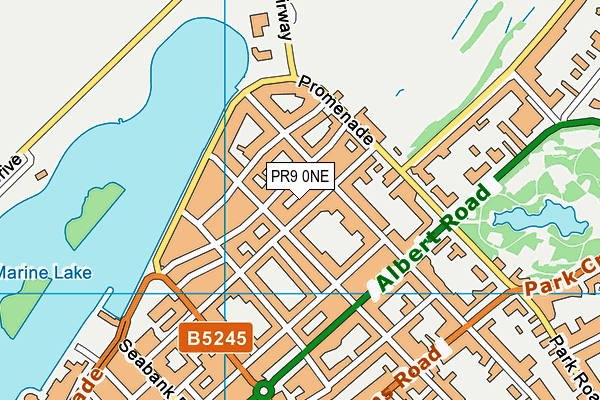 PR9 0NE map - OS VectorMap District (Ordnance Survey)