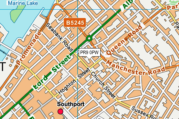 PR9 0PW map - OS VectorMap District (Ordnance Survey)