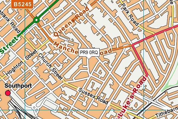 PR9 0RQ map - OS VectorMap District (Ordnance Survey)