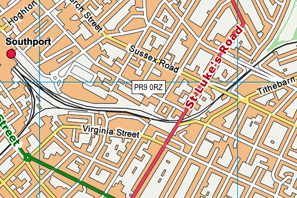 PR9 0RZ map - OS VectorMap District (Ordnance Survey)