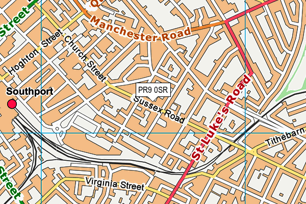 PR9 0SR map - OS VectorMap District (Ordnance Survey)