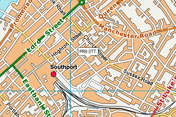 Southport Education Group map (PR9 0TT) - OS VectorMap District (Ordnance Survey)