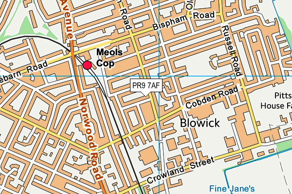 PR9 7AF map - OS VectorMap District (Ordnance Survey)