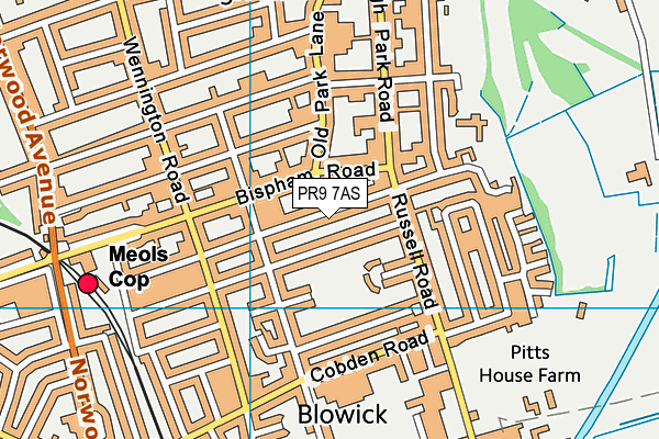 PR9 7AS map - OS VectorMap District (Ordnance Survey)