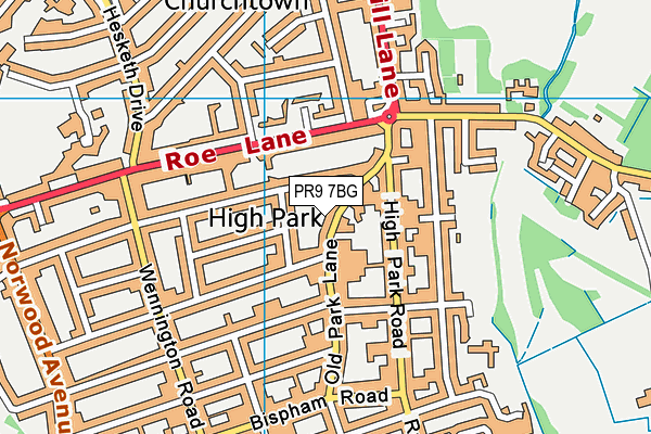 PR9 7BG map - OS VectorMap District (Ordnance Survey)