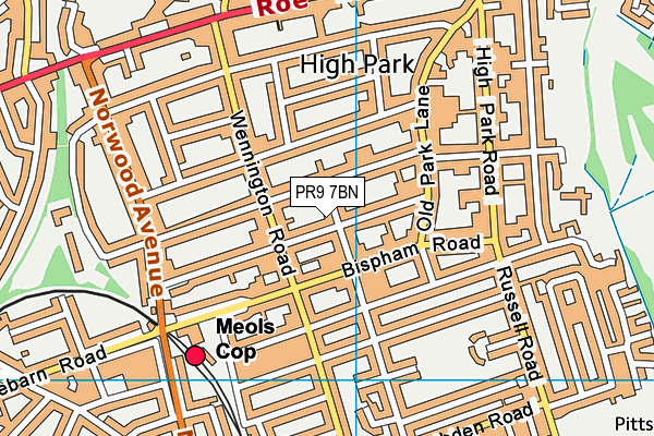 PR9 7BN map - OS VectorMap District (Ordnance Survey)