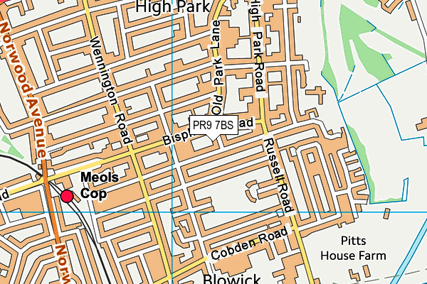 PR9 7BS map - OS VectorMap District (Ordnance Survey)