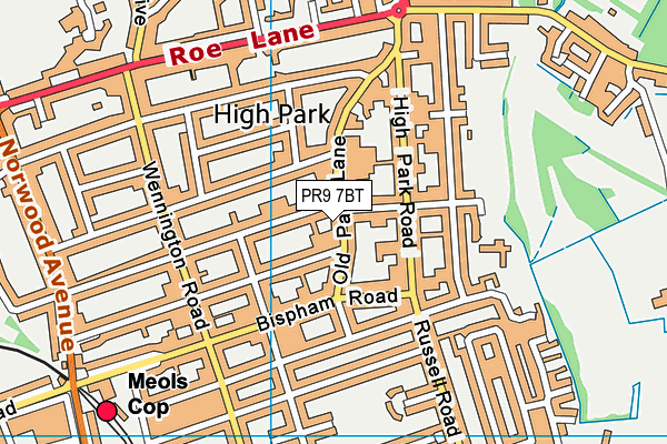 PR9 7BT map - OS VectorMap District (Ordnance Survey)