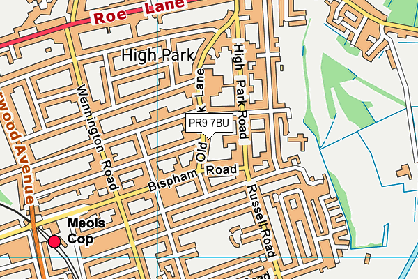 PR9 7BU map - OS VectorMap District (Ordnance Survey)