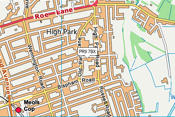 PR9 7BX map - OS VectorMap District (Ordnance Survey)