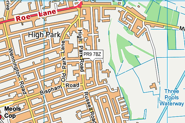 PR9 7BZ map - OS VectorMap District (Ordnance Survey)