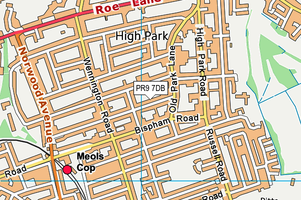 PR9 7DB map - OS VectorMap District (Ordnance Survey)