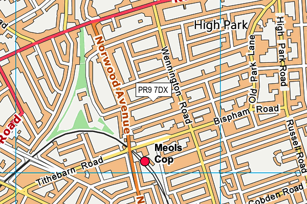 PR9 7DX map - OS VectorMap District (Ordnance Survey)