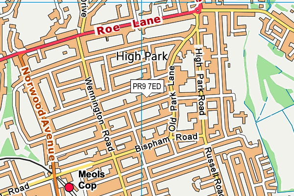 PR9 7ED map - OS VectorMap District (Ordnance Survey)