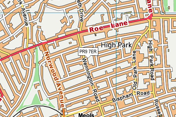 PR9 7ER map - OS VectorMap District (Ordnance Survey)