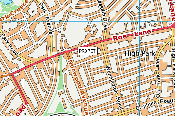 PR9 7ET map - OS VectorMap District (Ordnance Survey)