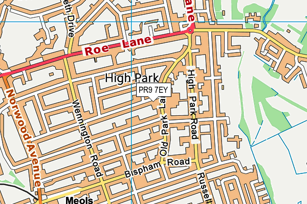 PR9 7EY map - OS VectorMap District (Ordnance Survey)