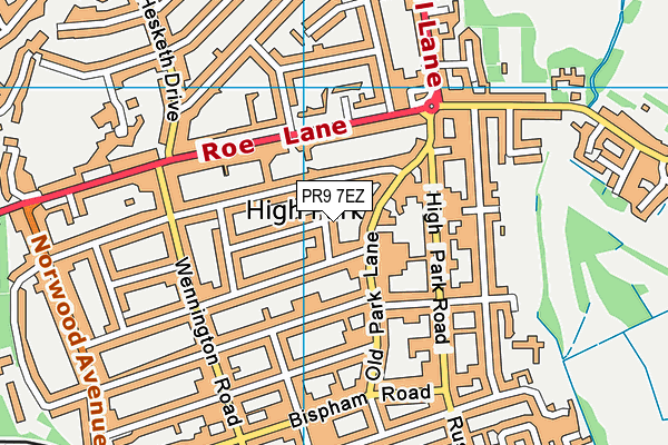 PR9 7EZ map - OS VectorMap District (Ordnance Survey)