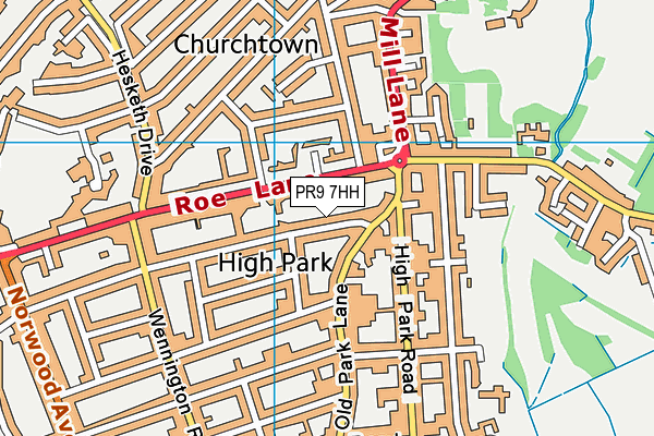 PR9 7HH map - OS VectorMap District (Ordnance Survey)