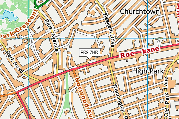 The Rookery Sports Ground map (PR9 7HR) - OS VectorMap District (Ordnance Survey)