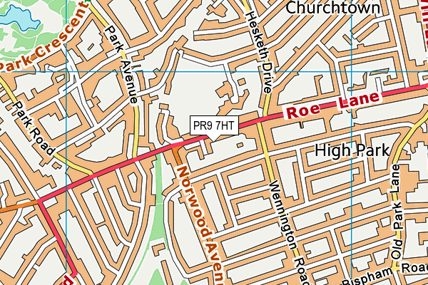 PR9 7HT map - OS VectorMap District (Ordnance Survey)