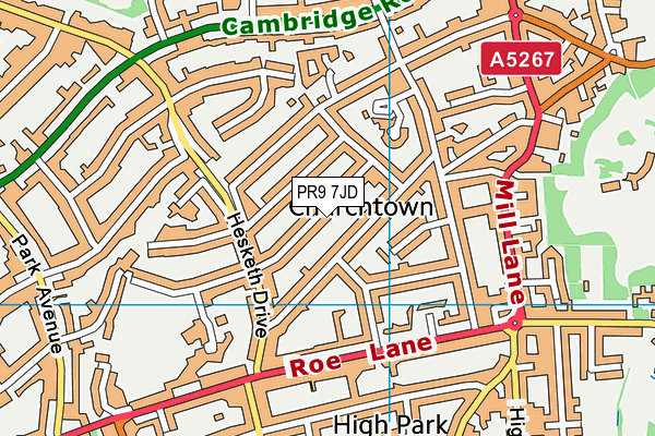 PR9 7JD map - OS VectorMap District (Ordnance Survey)