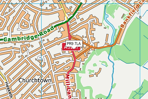 PR9 7LA map - OS VectorMap District (Ordnance Survey)