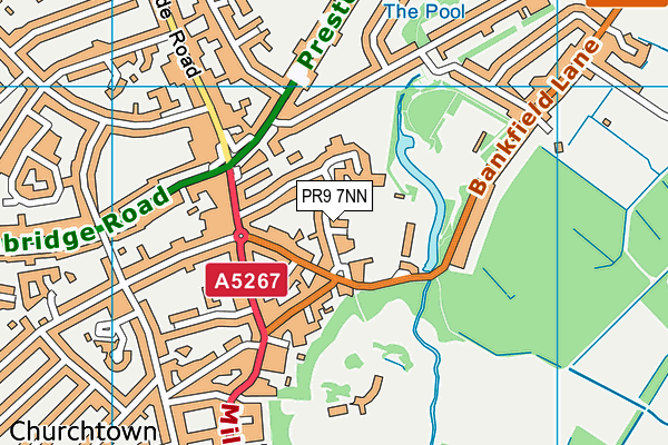 Churchtown Primary School map (PR9 7NN) - OS VectorMap District (Ordnance Survey)