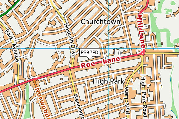 PR9 7PD map - OS VectorMap District (Ordnance Survey)