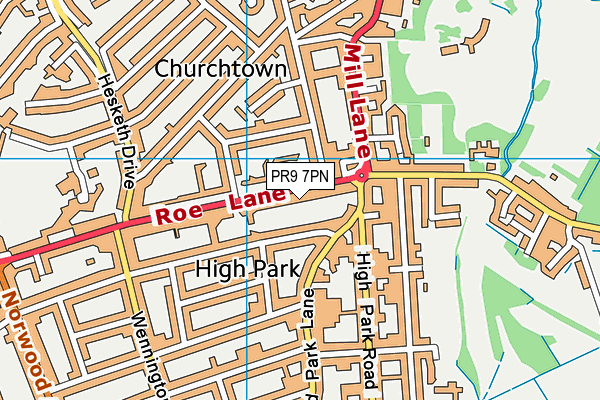 PR9 7PN map - OS VectorMap District (Ordnance Survey)