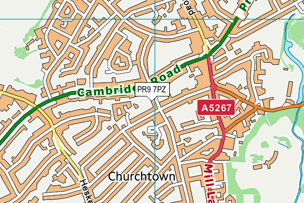 PR9 7PZ map - OS VectorMap District (Ordnance Survey)