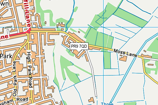 PR9 7QD map - OS VectorMap District (Ordnance Survey)