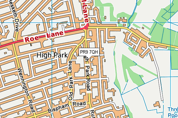 PR9 7QH map - OS VectorMap District (Ordnance Survey)