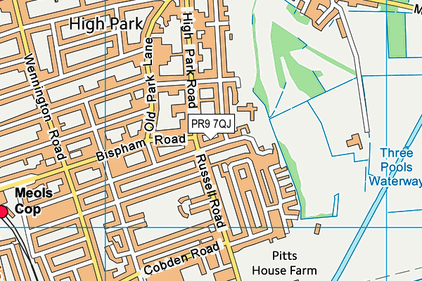 PR9 7QJ map - OS VectorMap District (Ordnance Survey)